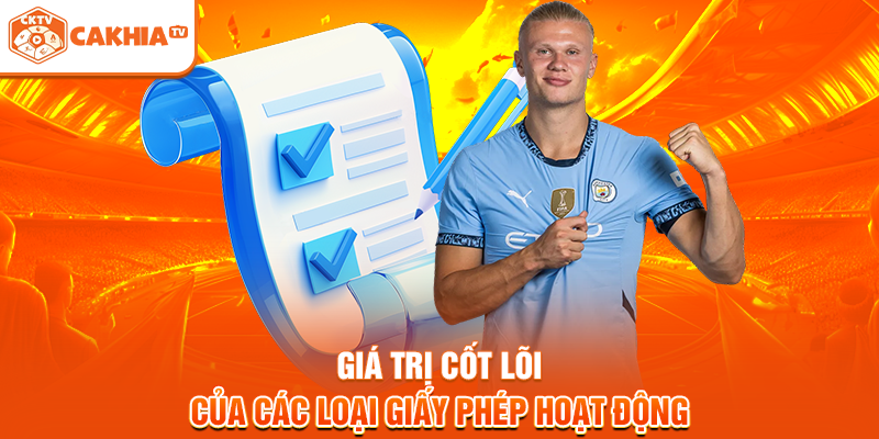 Giá trị cốt lõi của các loại giấy phép hoạt động